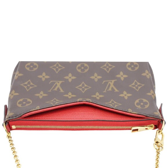 Louis Vuitton  Pallas Monogram Canvas Clutch Crossbody Bag Red - Picture 4 of 12